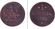 Altdeutschland Pfennig Frankfurt 1 1793 ss+ -