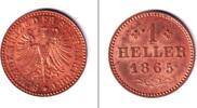 Altdeutschland Heller Frankfurt 1 1865 vz-st PRACHT -