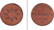 Altdeutschland 1 Pfennig Frankfurt Judenpfennig 1819 STERN ss-vz/vz -