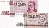 Banknoten 10 MARK Lot: DDR: 2x 10+50 MARK 1971 Ro.359c 360c I -