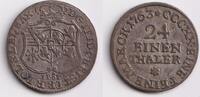 Altdeutschland 1/24 Taler Sachsen (Groschen) 1763 IFoF ss+ -