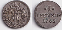 Altdeutschland 1 Pfennig Sachsen 1765 C vz-st -