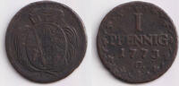 Altdeutschland 1 Pfennig Sachsen 1773 C ss -