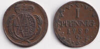 Altdeutschland 1 Pfennig Sachsen 1798 C ss-vz -