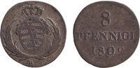 Altdeutschland 8 Pfennig Sachsen 8 Pfennige 1809 H ss selten -