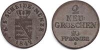 Altdeutschland 2 Groschen Sachsen 2 Neugroschen (20 Pfennige) 1842 G ss -