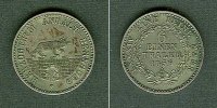 Altdeutschland 1/6 Taler Anhalt Bernburg 1856 A unzirkuliert selten -