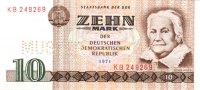 Banknoten 10 MARK DDR: 1971 Ro.359 M Musternote I -