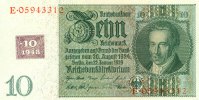 Banknoten 10 MARK DDR: 10 DEUTSCHE MARK 1948 Kuponausgabe Ro.334c I -
