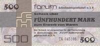 DDR 500 MARK DDR: Forum-Scheck 1979 Ro.373b Ersatznote I -