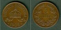 Deutsches Kaiserreich 5 Heller Deutsch Ostafrika 5 Heller 1908 J f.vz selten -