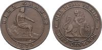 SPANIEN Ku.-10 Centimos Provisorische Regierung, 1868-1871. -