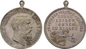 BRANDENBURG-PREUSSEN Tragbare versilberte Bronzemedaille Friedrich III., 1888. -