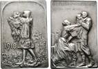 1. WELTKRIEG Versilberte Bronzeplakette Jugendstil -