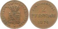 Sachsen-Meiningen 2 Pfennig Georg II. 1866-1914. -