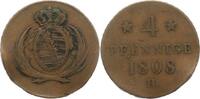 Sachsen-Albertinische Linie 4 Pfennig Friedrich August I. 1806-1827. -