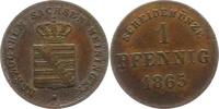 Sachsen-Meiningen Pfennig Bernhard Erich Freund 1803-1866. -