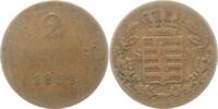 Sachsen-Meiningen 2 Pfennig Bernhard Erich Freund 1803-1866. -