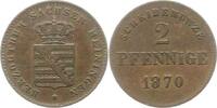 Sachsen-Meiningen 2 Pfennig Georg II. 1866-1914. -