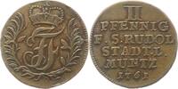 Schwarzburg-Rudolstadt 2 Pfennig Johann Friedrich 1744-1767. -