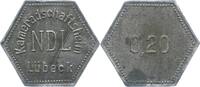 Lübeck-Stadt Kameradschaftsheim NDL. 20 Pfennig  Sehr schön 167.34 元 含税 ＋  50.20 元 运费