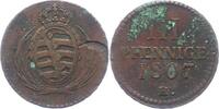 Sachsen-Albertinische Linie 3 Pfennig Friedrich August I. 1806-1827. -
