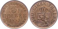 Hessen-Kassel Cu 3 Heller Friedrich Wilhelm I. 1847-1866. -