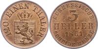 Hessen-Kassel 3 Heller Friedrich Wilhelm I. 1847-1866. -