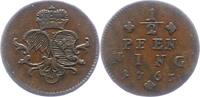 Würzburg-Bistum 1/2 Pfennig Adam Friedrich von Seinsheim 1755-1779. -