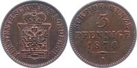 Schwarzburg-Sondershausen 3 Pfennig Günther Friedrich Karl II. 1835-1880. -