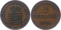 Sachsen-Meiningen 2 Pfennig Georg II. 1866-1914. -