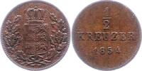Württemberg 1/2 Kreuzer Wilhelm I. 1816-1864. -