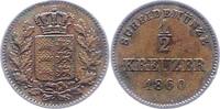 Württemberg 1/2 Kreuzer Wilhelm I. 1816-1864. -