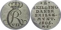 Dänemark 2 Skilling Christian VII. 1766-1808. -