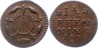 Lippe, Grafschaft 1 1/2 Pfennig Paul Alexander Leopold 1820-1851. -