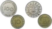 Saarland 10 und 100 Franken 1954 Sehr schön 83.67 元 含税 ＋  50.20 元 运费