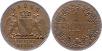 Baden-Durlach Kreuzer Friedrich I. 1852-1907. -