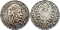 Württemberg 5 Mark Karl 1864-1891. -
