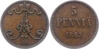 Finnland 5 Penniä 1 Alexander II. von Rußland 1855-1881. -