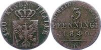 Brandenburg-Preußen 3 Pfennig Friedrich Wilhelm III. 1797-1840. -