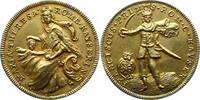 Haus Habsburg Satirische vergoldete Bronzemedaille Maria Theresia 1740-1780. -