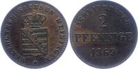 Sachsen-Meiningen 2 Pfennig Georg II. 1866-1914. -