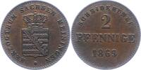 Sachsen-Meiningen 2 Pfennig Georg II. 1866-1914. -