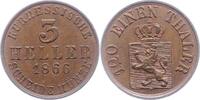 Hessen-Kassel 3 Heller Friedrich Wilhelm I. 1847-1866. -