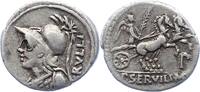 Republik Denar P. Servilius M.f. Rullus 100 v. Chr.. -
