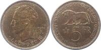 Zaire-Belgisch-Kongo 5 Francs Leopold III. von Belgien 1934-1950. -