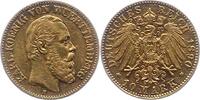 Württemberg 10 Mark Gold Karl 1864-1891. -