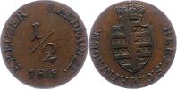 Sachsen-Meiningen 1/2 Kreuzer Bernhard Erich Freund 1803-1866. -
