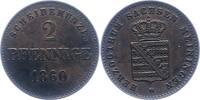 Sachsen-Meiningen 2 Pfennig Bernhard Erich Freund 1803-1866. -