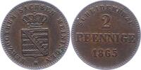 Sachsen-Meiningen 2 Pfennig Bernhard Erich Freund 1803-1866. -